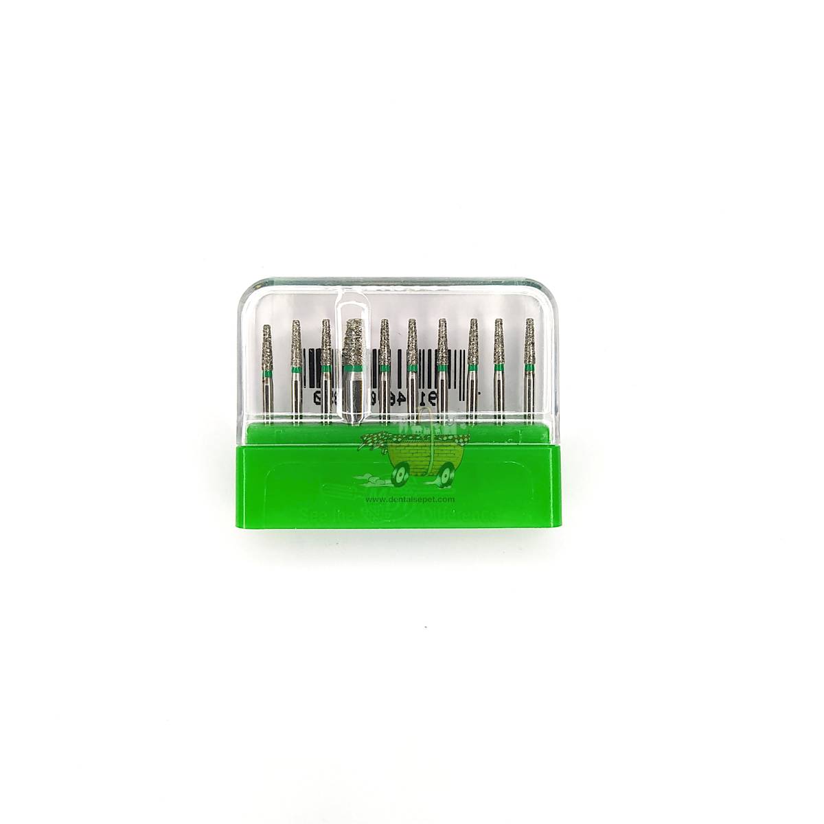 SWS DENTAL Avrupa - Yeşil Kuşaklı Kuşaklı Küt Bitimli Alev Uç Aeratör Frezi SWS.846-15C - 10 Adet