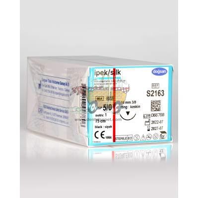 DOGSAN Ipek 5/0 16 3/8 Asagi Keskin 75cm Emilemeyen Sutur 12 Ad./Pkt