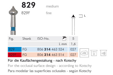 MEISINGER 829 Elmas Frez 5 Adet Aeratör - FG - Kırmızı - Ø 027