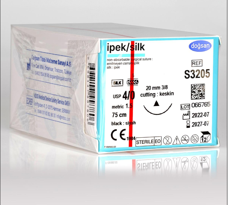 DOĞSAN Cerrahi İpek İplik - 4/0 20 mm Keskin