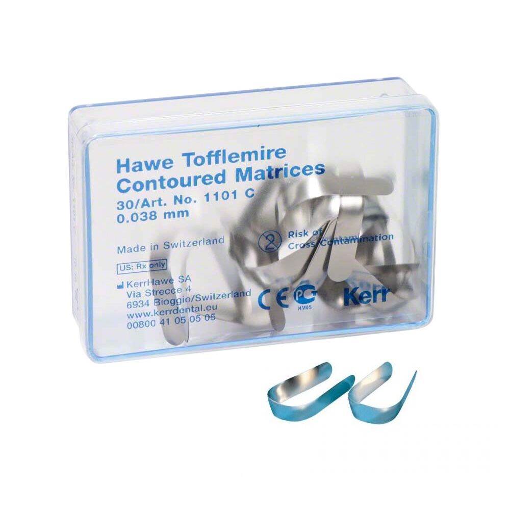 BİTMEDEN YAKALA !!! KERR HAWE Konturlu Matrix 0,045 mm  Molar Matris - 30 Adet