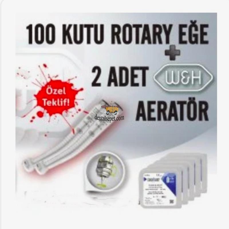 100 Paket Endoart Rotary Eğe + 2 Adet W&H RC-95BC Aeratör