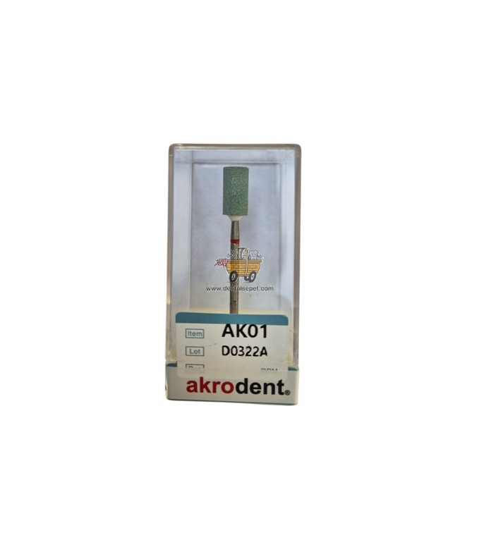 AKRODENT  Zirkon Tesviye için Yeşil Taş (Silindirik Tip) AK01