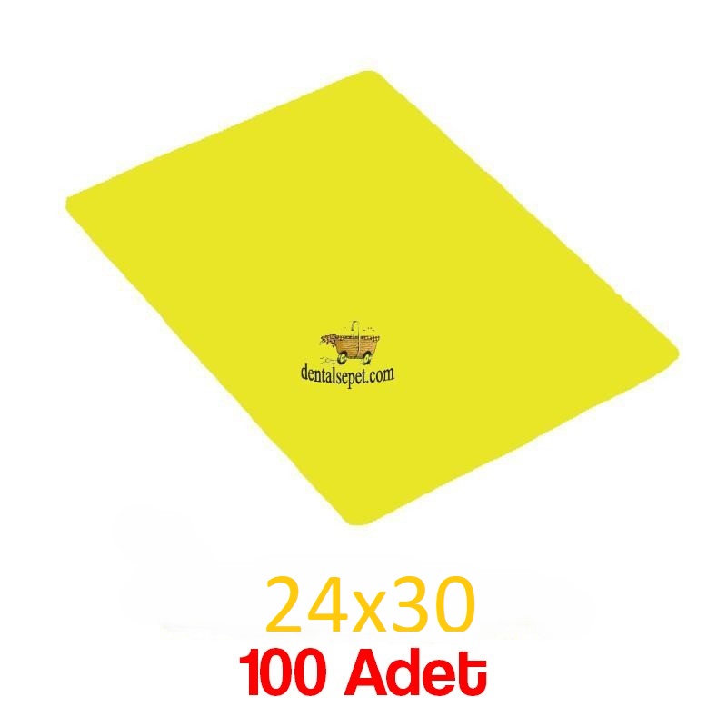 MKS Sarı Tabla Örtüsü - 24cmx30cm - 100 Adet - Sıvı Geçirmez - İnce