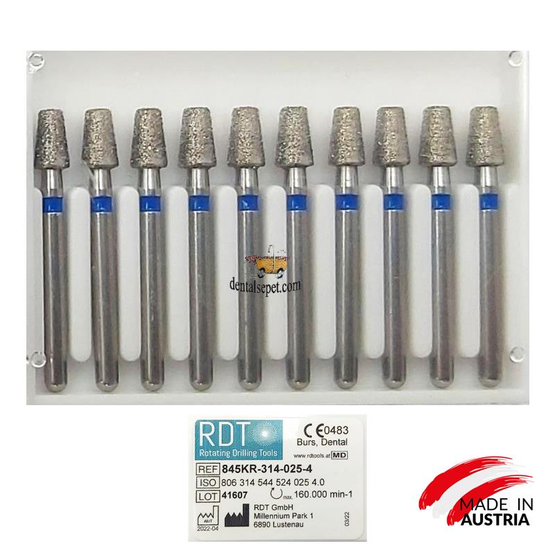 RDT Austria Aeratör İçin Mavi Kuşak Elmas Frez - 845KR-314-025-4 - 10 Adet