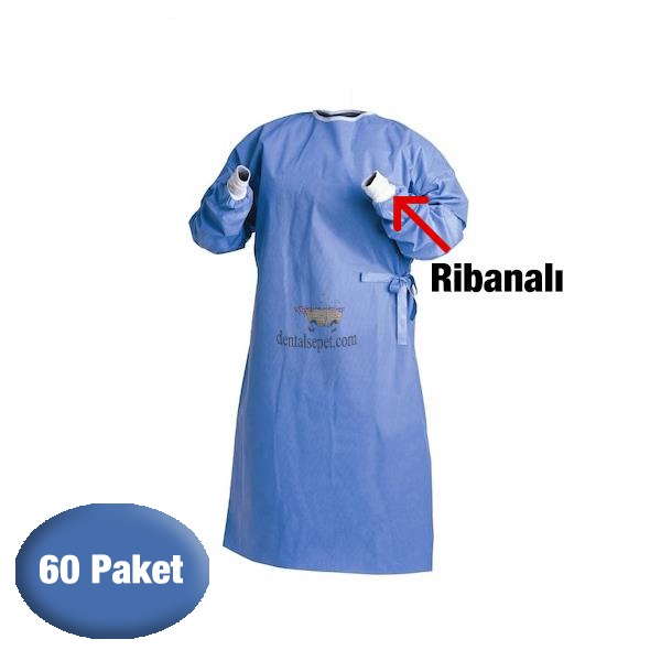 Ekonomik Non - Steril Hekim Önlüğü (İmplant Cerrahi Box Önlüğü ) 60 Paket (Kargo Dahil)