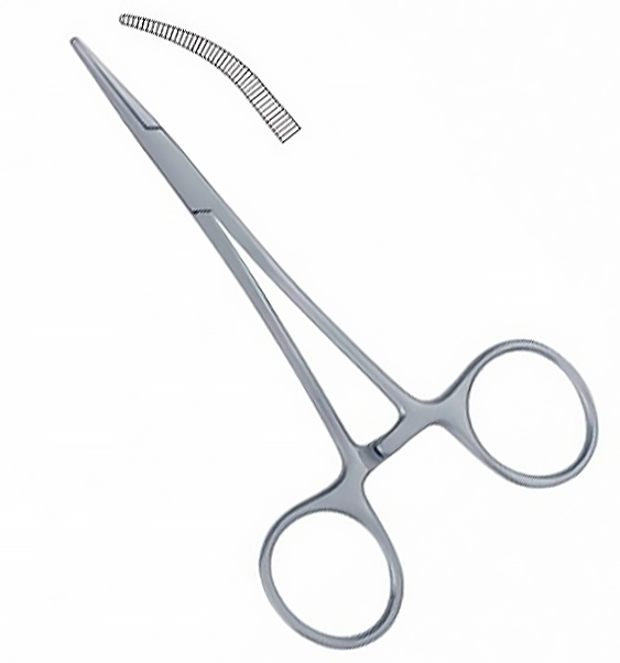 OCEAN Halsted Mosquito Hemostat - Eğri, 125mm