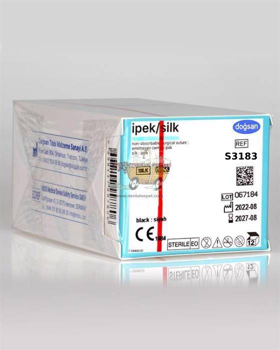 DOGSAN Ipek 4/0 18 3/8 Asagi Keskin 75cm Ipek Emilemeyen Sutur 12 Ad./Pkt