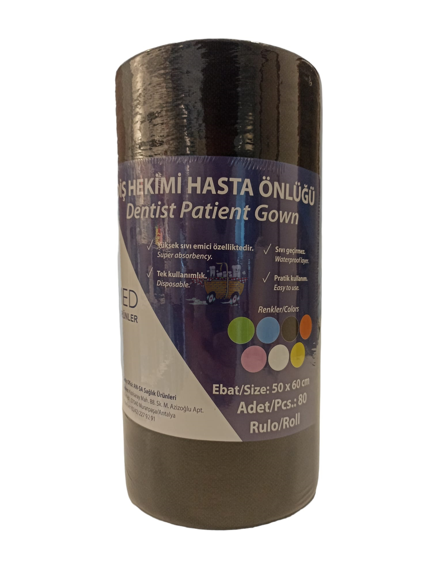 MKS Rulo Hasta Önlüğü Siyah - 50 x 60 cm - 80 Adet