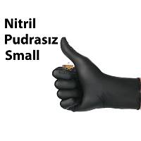 Nitril Pudras�z Siyah Eldiven Small