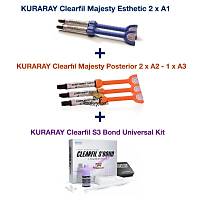 FIRSAT RN !!! KURARAY Clearfil Majesty Esthetic Kompozit (2xA1) + KURARAY Clearfl Majesty Posterior (2xA2,1xA3) + KURARAY Clearfil S3 Bond Universal Kit