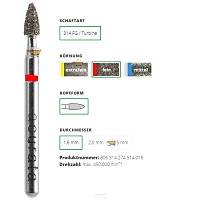 ACURATA Aerat�r i�in K�rm�z� Ku�akl� Elmas Labut / K�sa Konik Frez 806-314-274-514-016