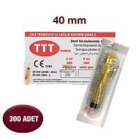 300 Adet Ekonomik Paket Dental Enjektr TTT - 2ml x 40 mm Ksa Standart