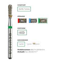 ACURATA Aerat�r i�in Ye�il Ku�akl� Elmas �nci Damlas� / Armut Frez 806-314-239-534-014