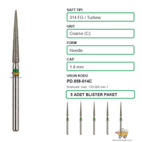 PRIMA DENTAL �ngiltere - Aerat�r ��in Ye�il Ku�akl� Elmas Alev U�lu Frez 858-014C 1.4 mm 5'li