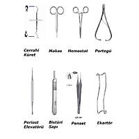 MAYERBACH Set - Periost Elevatr -Hemostat - Ekartr - Makas - Bistri Sap - Portegu - Kret - Penset