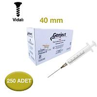 GENJECT 40 mm Ksa Vidal Dental Enjektr 2cc 250 Adet