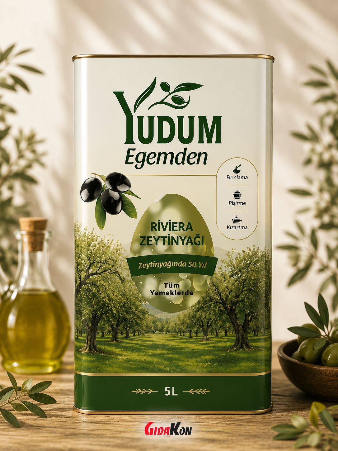 Yudum Riviera Zeytinyağı 5 Lt