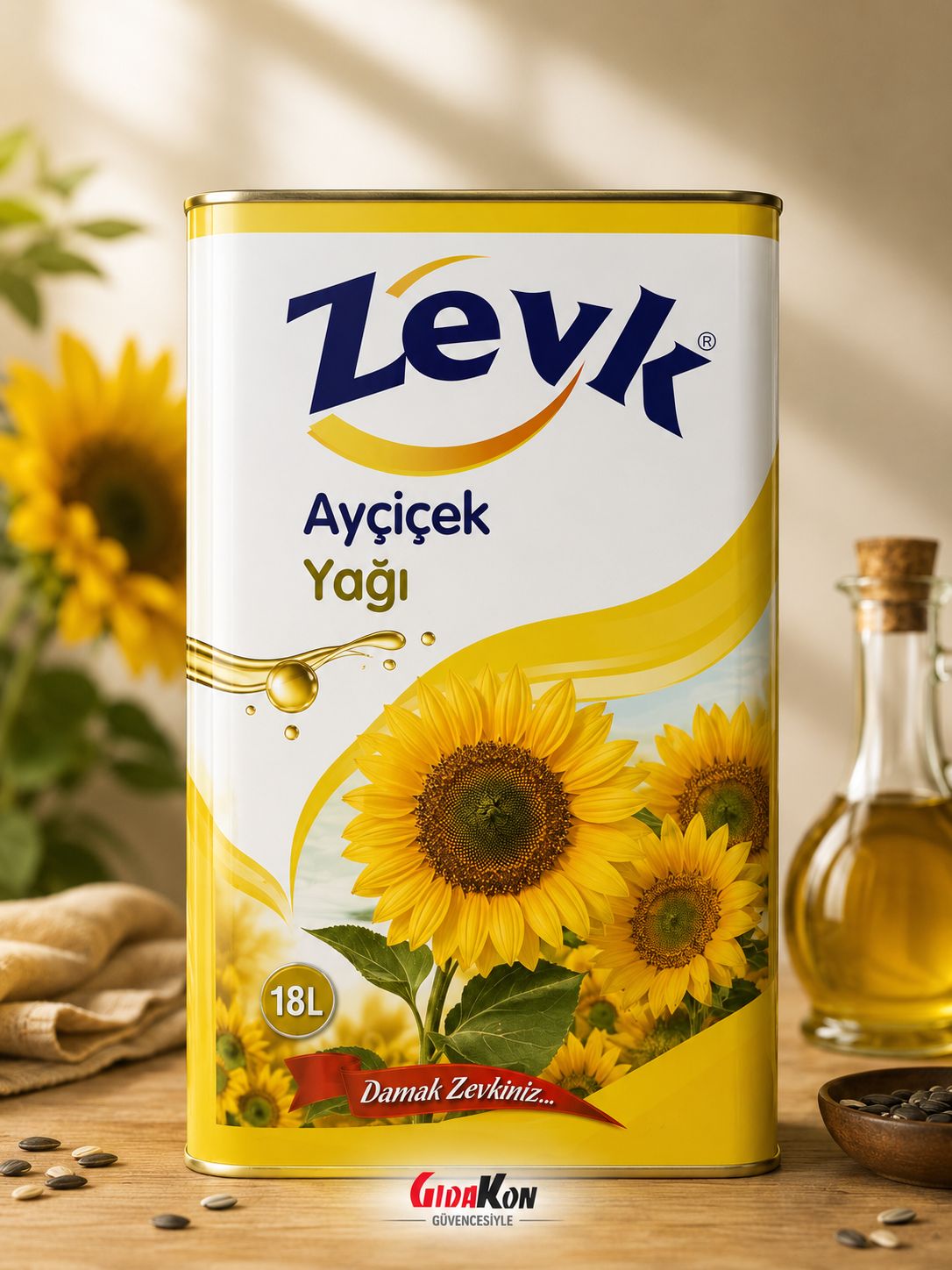 Zevk Ayçiçek Yağı 18 Litre