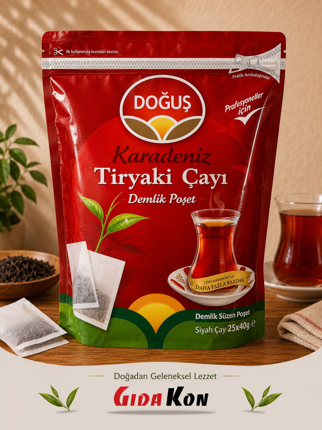 Doğuş Karadeniz Tiryaki Poşet Çay 25X40 1000gr
