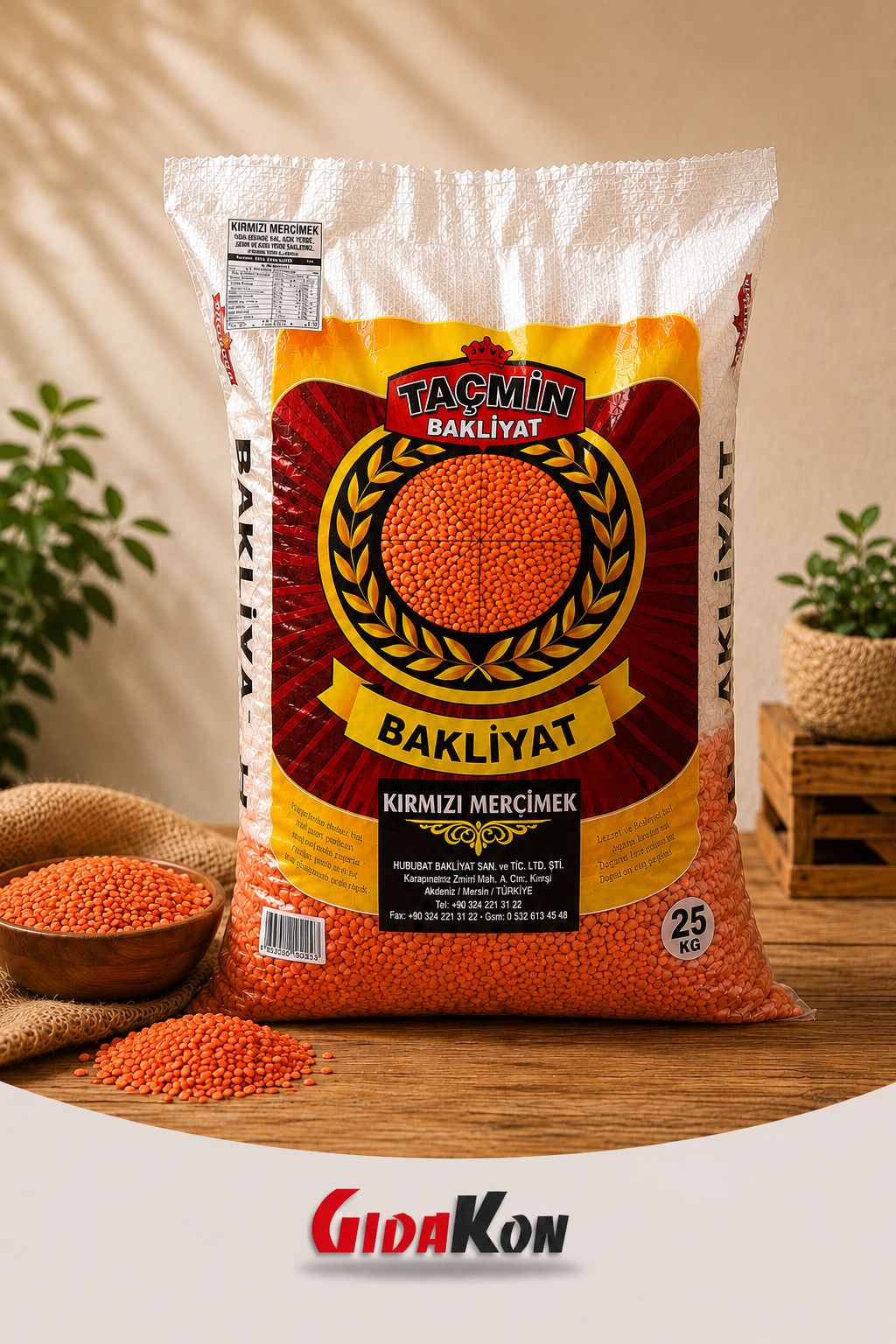 Taçmin Yerli Kırmızı Yaprak Mercimek Dökme Kg