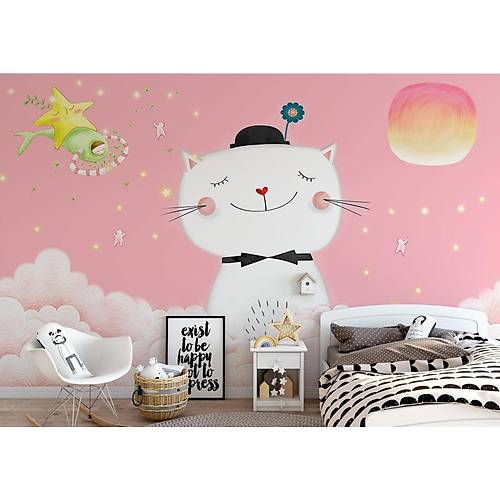 DL 7124 Kedi Grnml ocuk Odas Duvar Posteri