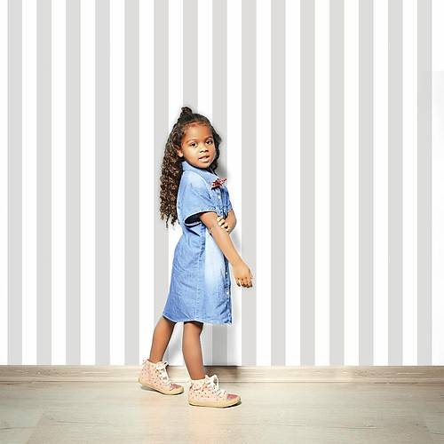 Kids Collection 15162-2 Gri izgili ocuk Odas Duvar Kad