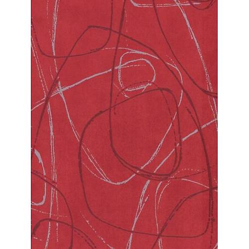 Lines & Curves 52410 Krmz Modern Desen Duvar Kad