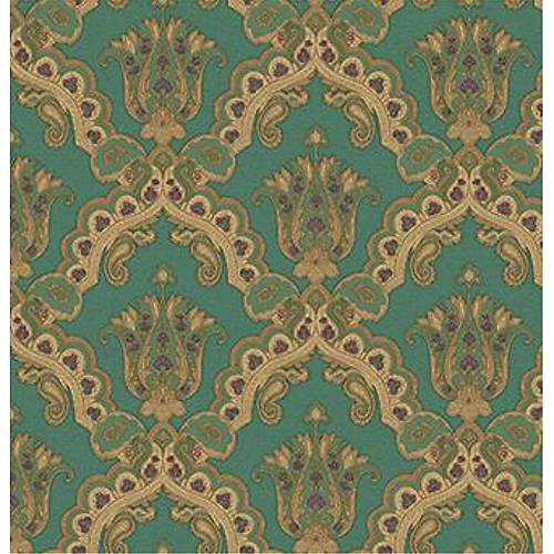 Kalinka 5809-5 Yeil Damask Desenli Duvar Kad