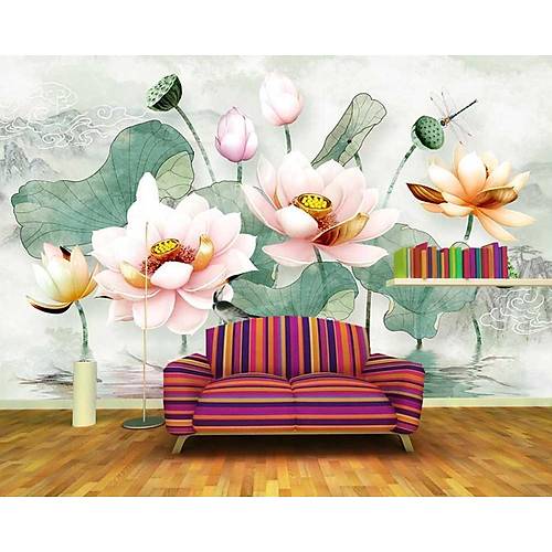 DL 7010 Lotus iekli Non Woven Duvar Posteri