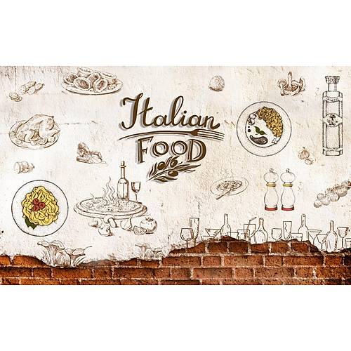 DL 7333 talyan Yemekleri Duvar Posteri