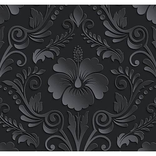 New Selection 306-1 Siyah Damask Desenli Duvar Kad