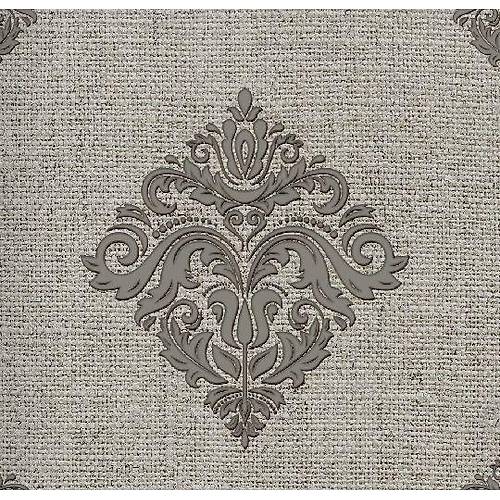 Classic Collection 4102 Gri Damask Desenli Duvar Kad