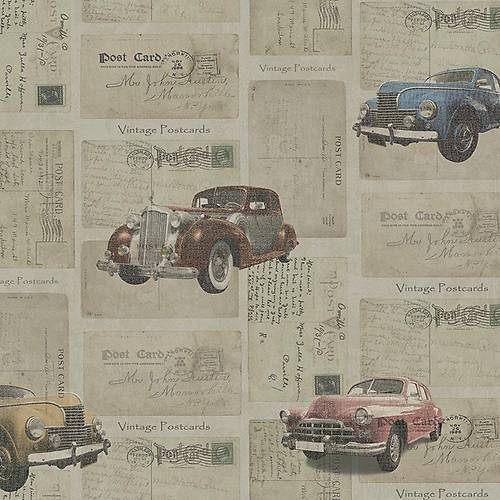 Freedom 14251-1 Eski Model Araba Desenli Duvar Kağıdı