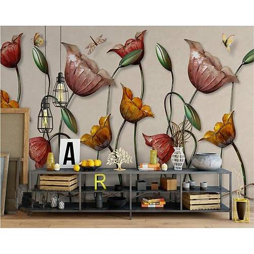 DL 7034 Lale Desen Non Woven Duvar Posteri