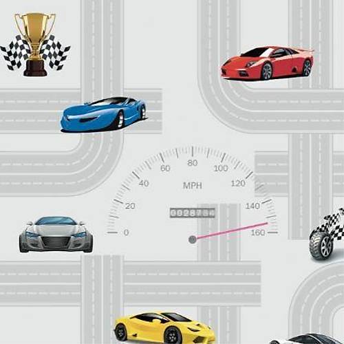 Happy Kids 1911 Araba Grnml ocuk Odas Duvar Kad