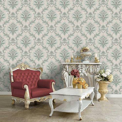 Novelty 11151-6 Yeil Damask Desenli Duvar Kad