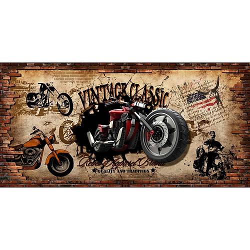 DL 7320 Vintage Motorsiklet Duvar Posteri