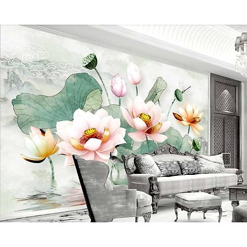 DL 7010 Lotus iekli Non Woven Duvar Posteri