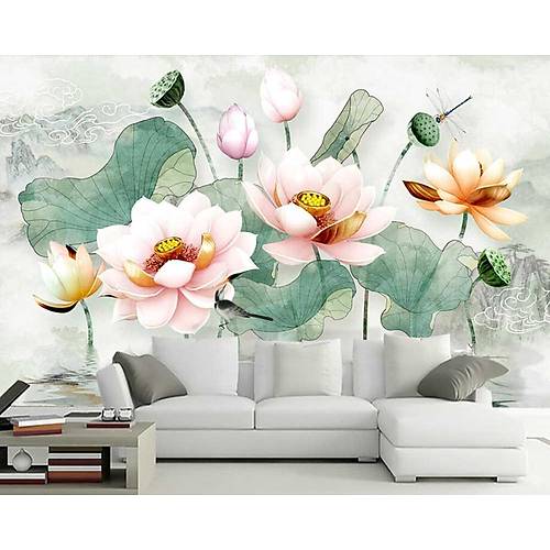 DL 7010 Lotus iekli Non Woven Duvar Posteri