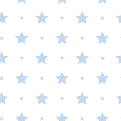Milky Baby 412-2 Mavi Yıldız Desenli Duvar Kağıdı