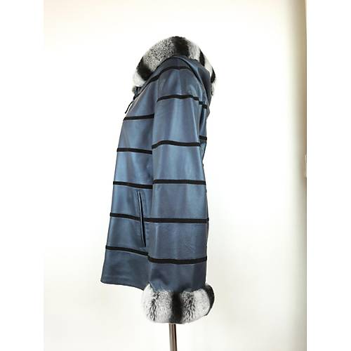 %100 GEREK DER MYRA BLUE DUBLE KADIN CEKET