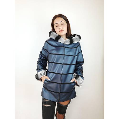 %100 GEREK DER MYRA BLUE DUBLE KADIN CEKET
