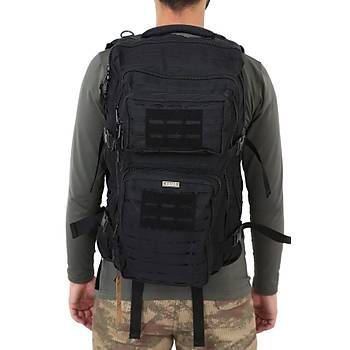 Taktikal Askeri anta Siyah Outdoor 45lt Lazer Kesim