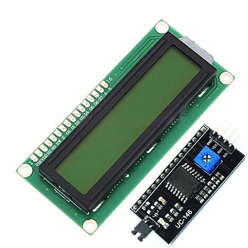 1602A Karakter LCD / Yeil (Siyah I2C Modl )