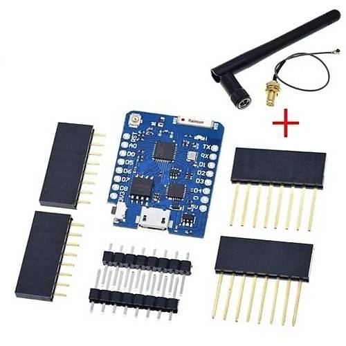 ESP8266 Wifi  Shield - Harici Antenli  (D1 Mini Uyumlu)