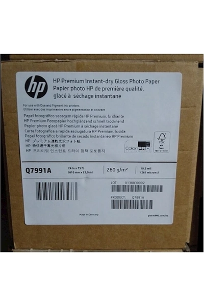 HP Premium Instant-dry Gloss Photo Paper Q7991A 10.3mil 260 g/mÂ² 24 in x 75 ft