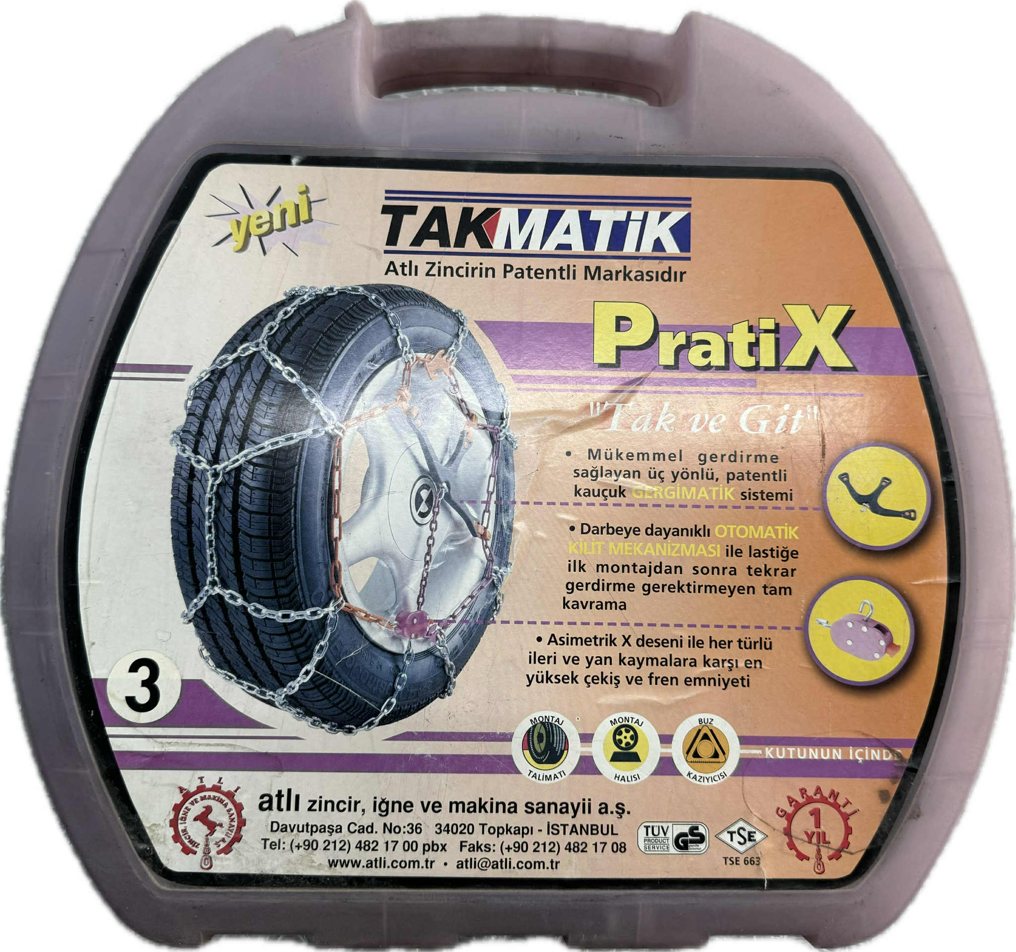 ATLI Zincir Marka TAKMATİK PratiX 3 Numara Patinaj Zinciri