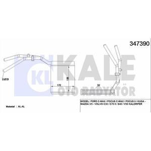 Ford Focus BENZINLI-DIZEL Kalorifer Radyat�r� Mk2 2006-2011 Aras� Modeller ��in KALE