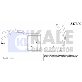 Ford Focus BENZINLI-DIZEL Kalorifer Radyatr Mk2 2006-2011 Aras Modeller in KALE